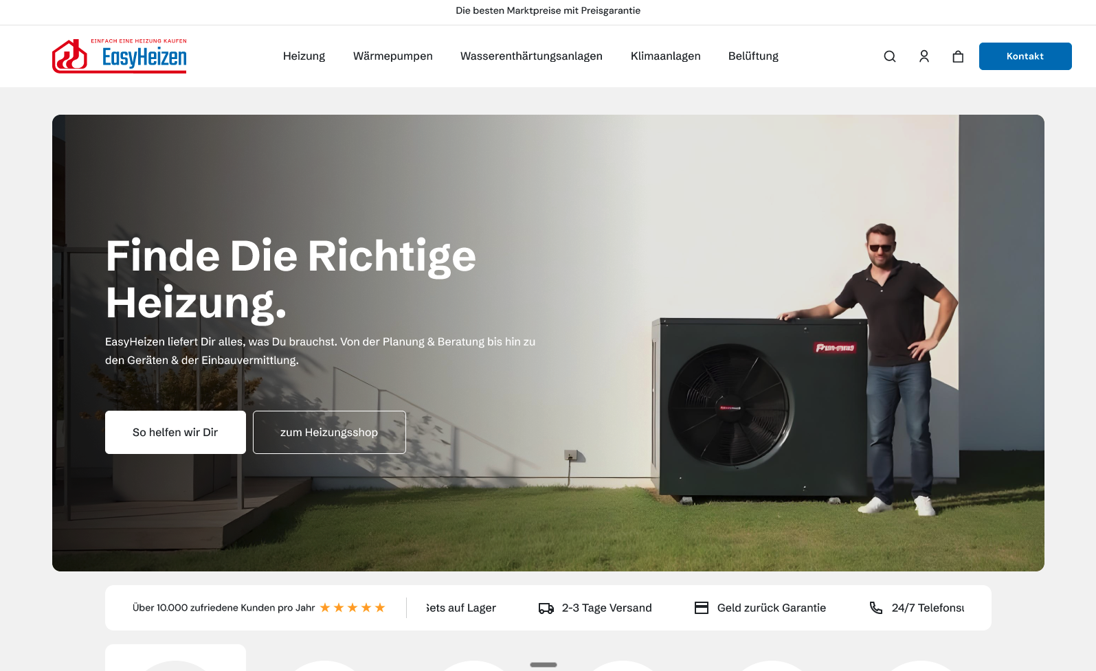 EasyHeizen Shopify store build