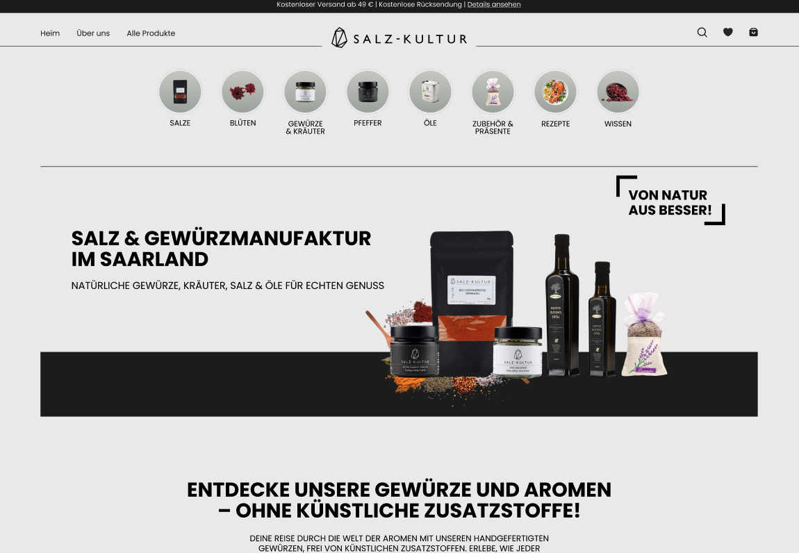 Salz Kultur Shopify Migration from Shopware